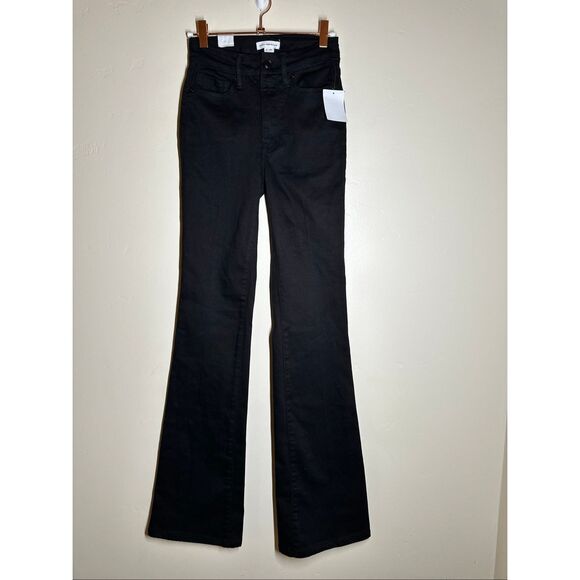 Good American Black Good Classic Slim Bootcut Stretch Jeans Size 0 or 25 - Picture 3 of 7